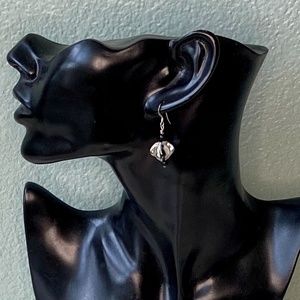 SALE Zebra Striped Lampwork Onyx Earrings